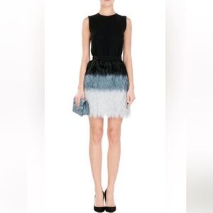 VICTORIA BECKHAM Tulle Feather Mini Dress Size US 10